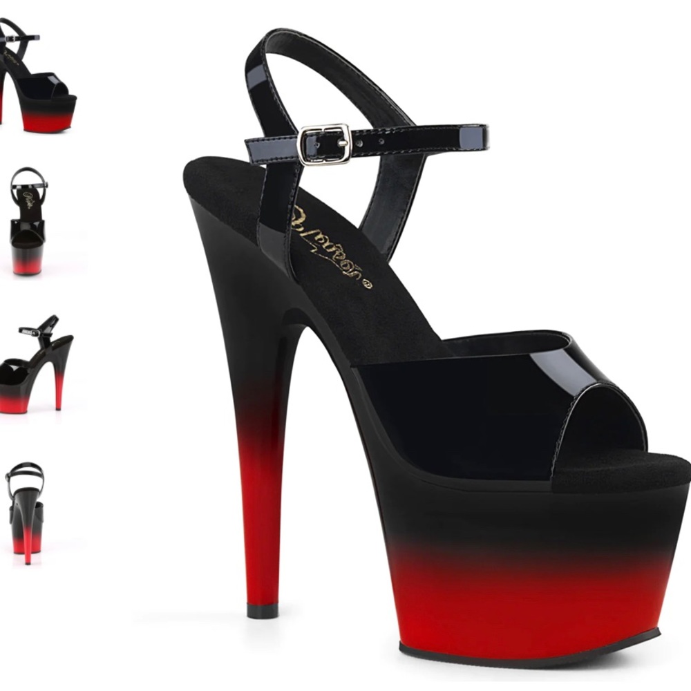 Pleaser heels black and red like new